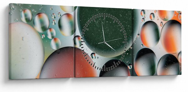 Tablou abstract - buline (cu ceas) (90x30 cm)