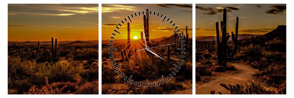 Tablou - Sfărșit de zi în deșertul Arizona (cu ceas) (90x30 cm)