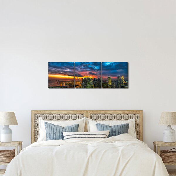 Tablou - Urban (cu ceas) (90x30 cm)