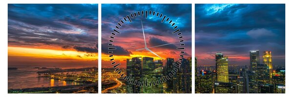 Tablou - Urban (cu ceas) (90x30 cm)