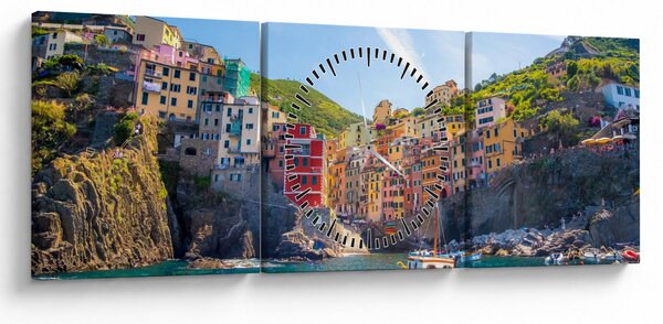 Tablou - Pe Marea mediterană (cu ceas) (90x30 cm)