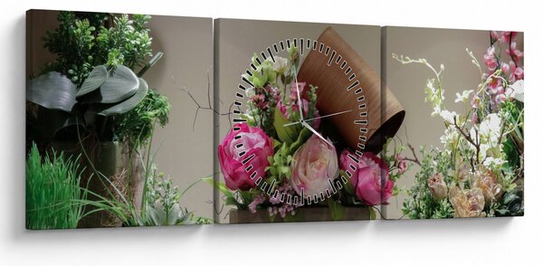 Tablou -Trandafir pentru tine (cu ceas) (90x30 cm)