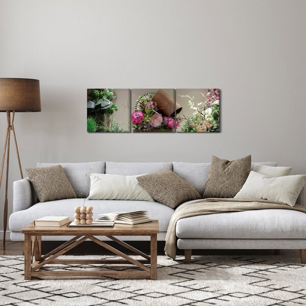 Tablou -Trandafir pentru tine (cu ceas) (90x30 cm)