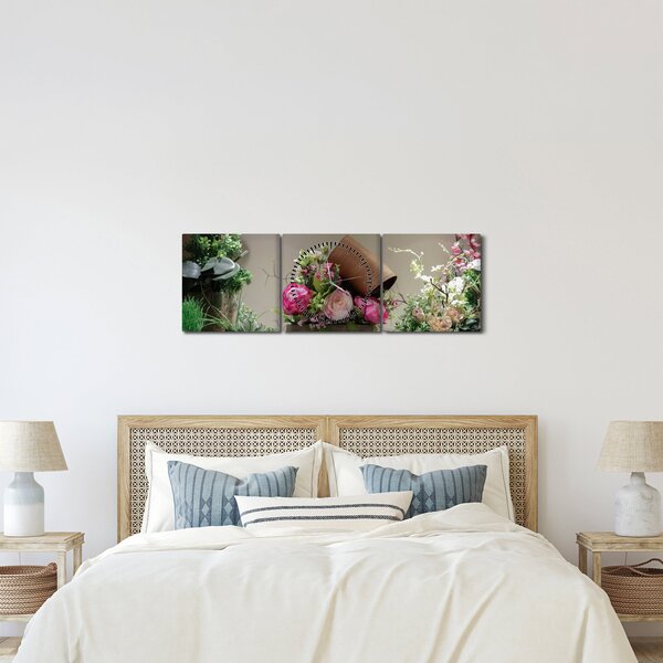 Tablou -Trandafir pentru tine (cu ceas) (90x30 cm)