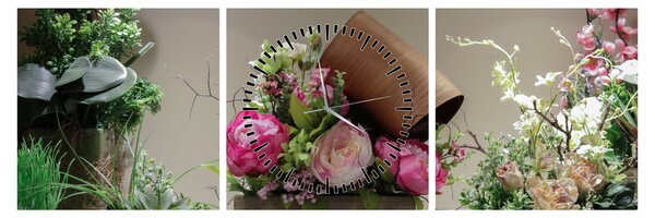Tablou -Trandafir pentru tine (cu ceas) (90x30 cm)