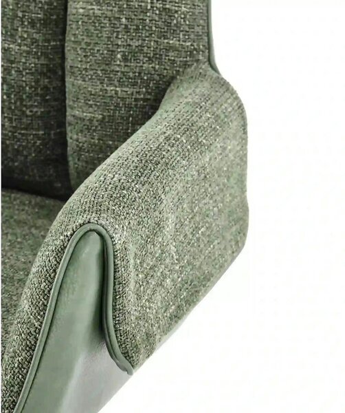 Scaun K579, verde olive/negru, stofa clasica/piele ecologica/otel, 65x