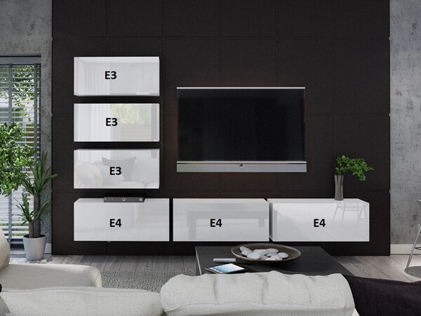 Mobilier living Begonia (alb + alb lucios). 1007687