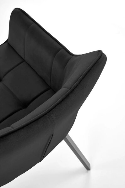 Scaun K588, negru - HLR 66, stofa catifelata/otel, 55x60x89 cm