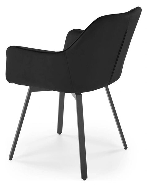 Scaun K588, negru - HLR 66, stofa catifelata/otel, 55x60x89 cm