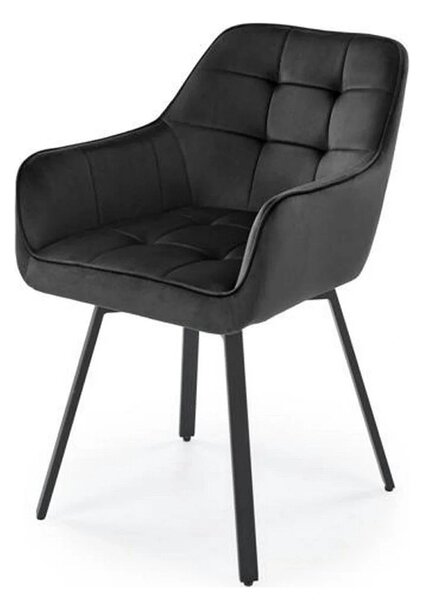 Scaun K588, negru - HLR 66, stofa catifelata/otel, 55x60x89 cm