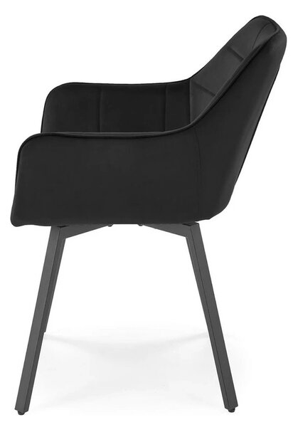 Scaun K588, negru - HLR 66, stofa catifelata/otel, 55x60x89 cm