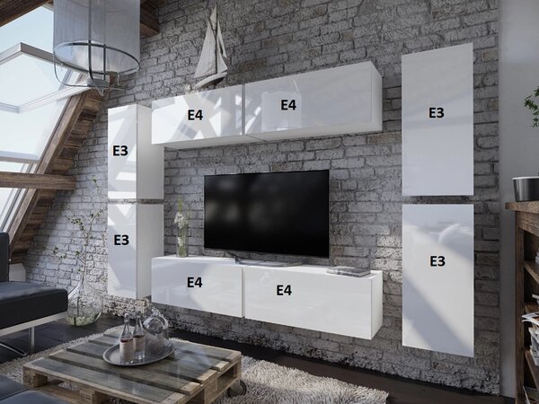 Mobilier living Melville (negru + negru lucios). 1007684