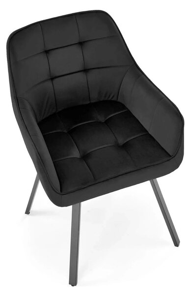 Scaun K588, negru - HLR 66, stofa catifelata/otel, 55x60x89 cm