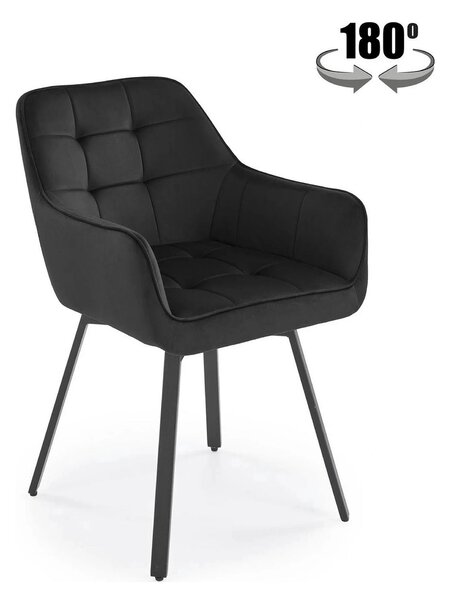 Scaun K588, negru - HLR 66, stofa catifelata/otel, 55x60x89 cm