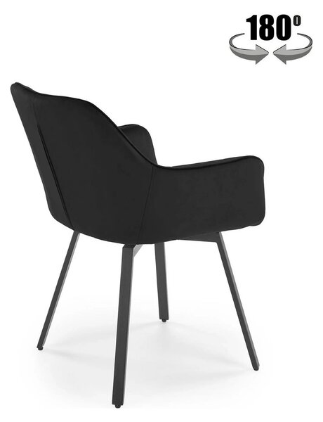 Scaun K588, negru - HLR 66, stofa catifelata/otel, 55x60x89 cm