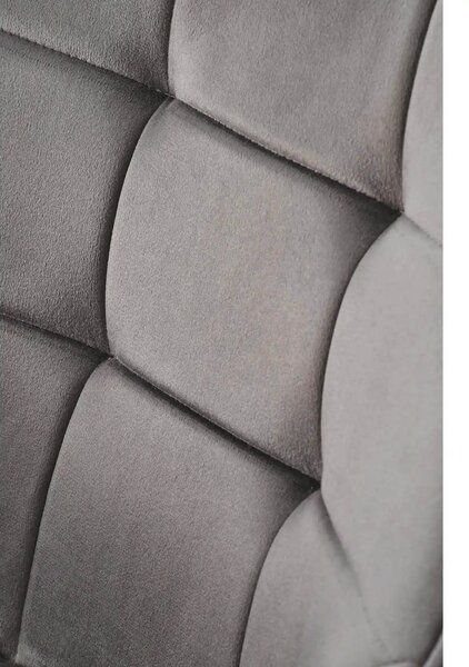 Scaun K588, gri - HLR 21, stofa catifelata/otel, 55x60x89 cm