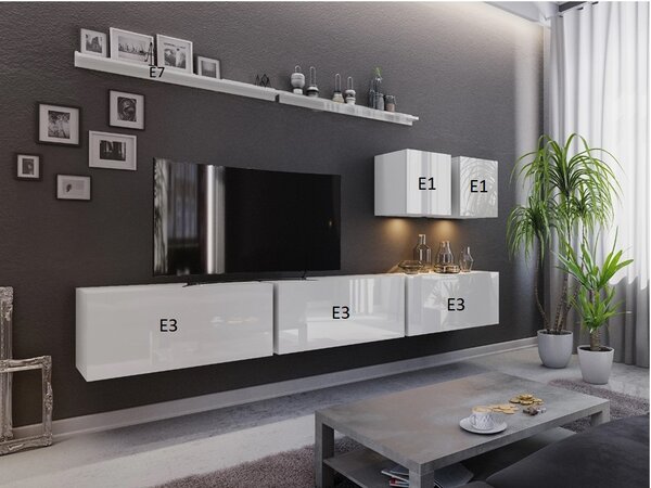 Mobilier living Darriot (alb + alb lucios). 1007693