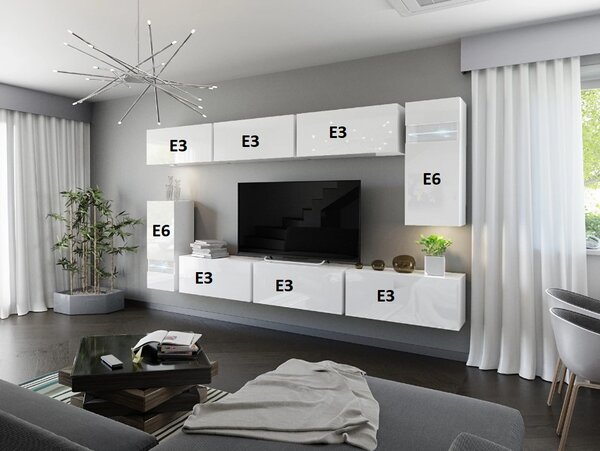 Mobilier living Marmara (negru + negru lucios). 1007686