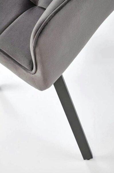Scaun K588, gri - HLR 21, stofa catifelata/otel, 55x60x89 cm