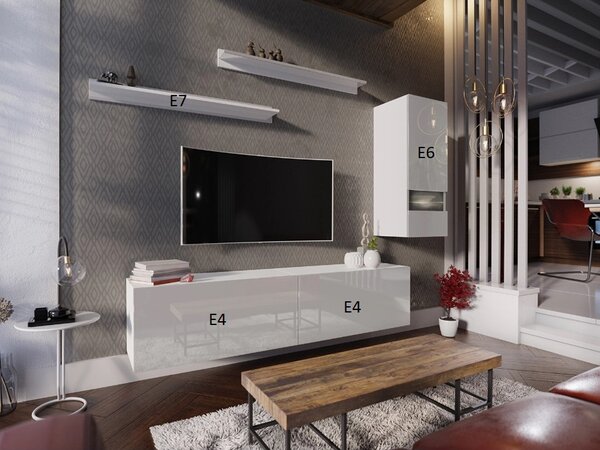 Mobilier living Damot (negru + negru lucios). 1007698