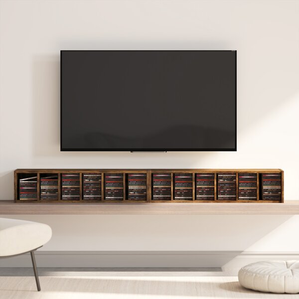 HOMCOM Set de 2 Rafturi pentru 204 CD-uri cu Polițe Ajustabile, 21x22,5x88,5cm, Maro Rustic | Aosom Romania