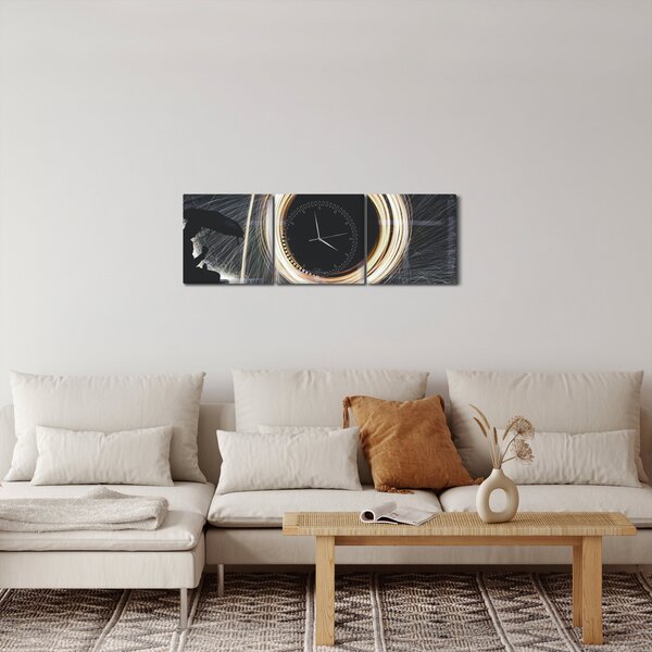 Tablou - Show de lumini în ploaie (cu ceas) (90x30 cm)