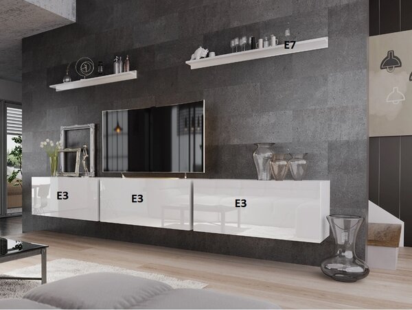 Mobilier living Balldy (alb + alb lucios). 1007691