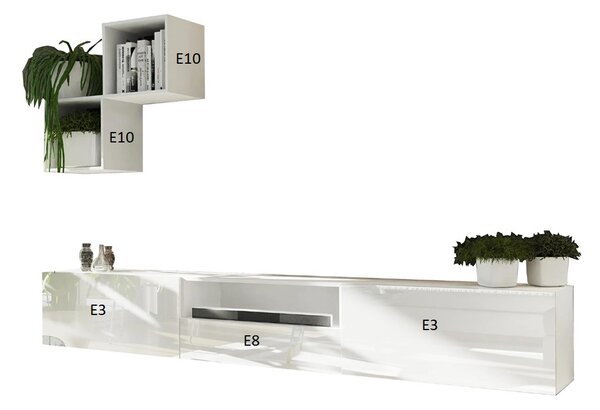 Mobilier living Berny 35 (alb + alb lucios). 1036094