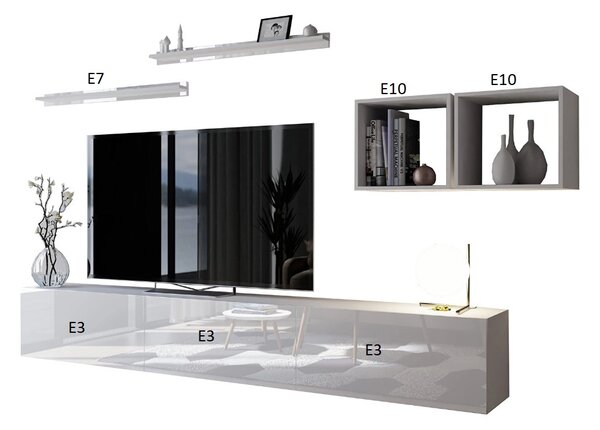 Mobilier living Berny 18 (alb + alb lucios). 1035426