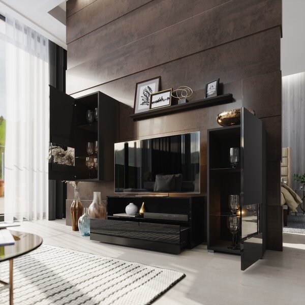 Mobilier living Berny 39 (negru + negru lucios). 1041454