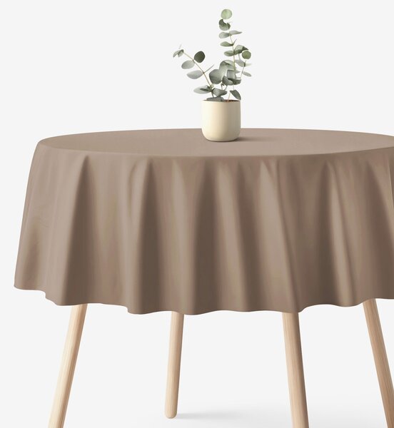 Goldea față de masă 100% bumbac - maro cafea - rotundă Ø 160 cm
