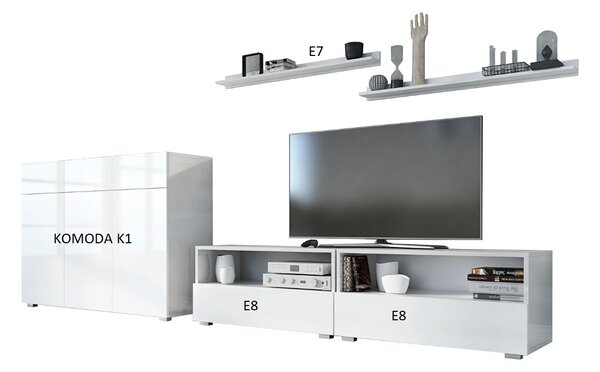 Mobilier living Berny 47 (alb + alb lucios). 1041470