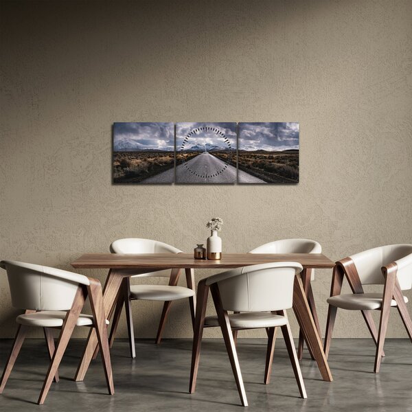 Tablou drumului în deșert (cu ceas) (90x30 cm)