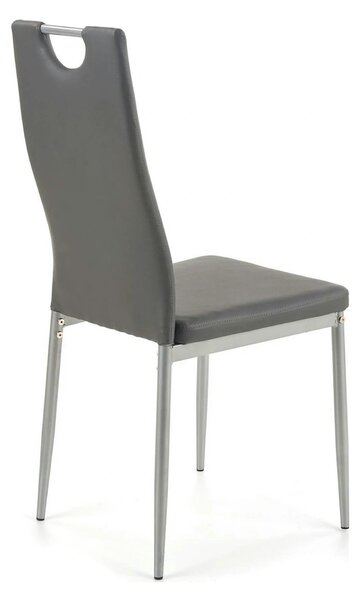 Scaun tapitat K202, gri/crom, piele ecologica/metal, 44X54X97 CM