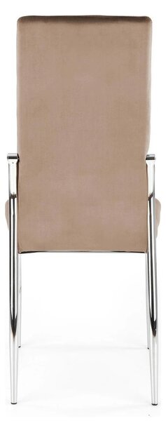 Scaun cromat bucatarie K416, bej, stofa catifelata, 43x54x101 cm