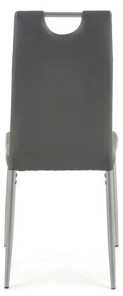 Scaun tapitat K202, gri/crom, piele ecologica/metal, 44X54X97 CM