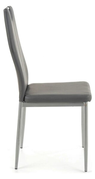 Scaun tapitat K202, gri/crom, piele ecologica/metal, 44X54X97 CM