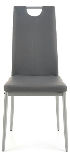 Scaun tapitat K202, gri/crom, piele ecologica/metal, 44X54X97 CM