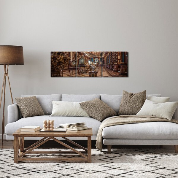 Tablou -Clementinum de Praga (cu ceas) (90x30 cm)