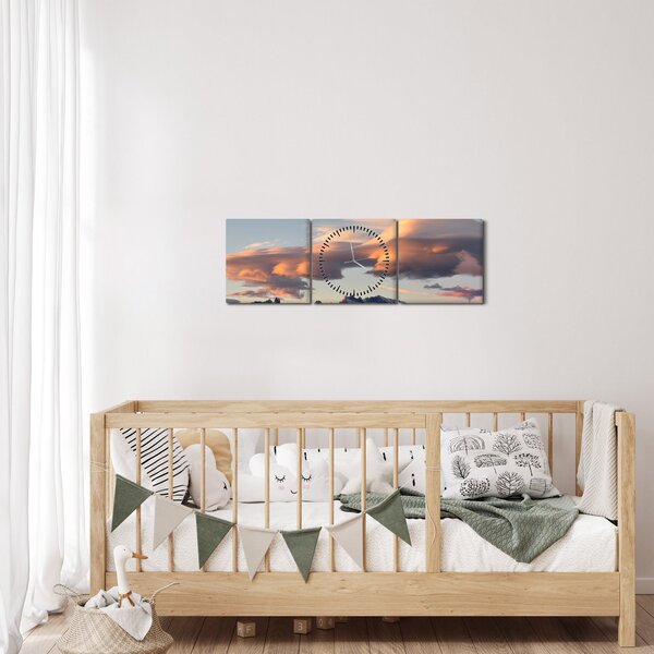 Tablou - Cerul magic (cu ceas) (90x30 cm)