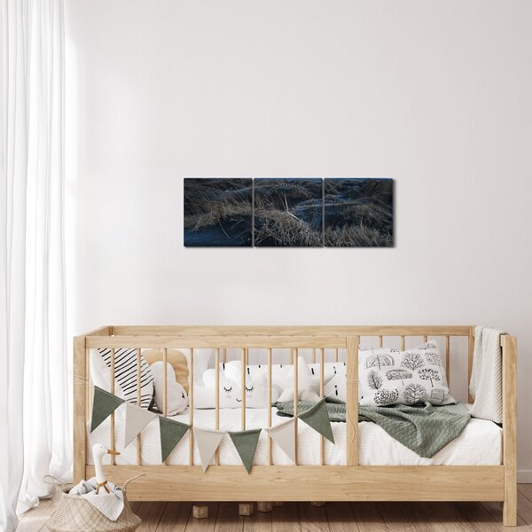 Tablou cu priveliște spre vărfurile Islanda (cu ceas) (90x30 cm)