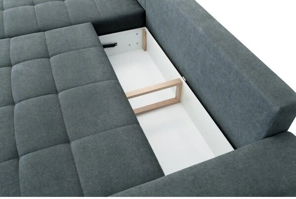 Coltar de living extensibil ADRIA, universal, stofa catifelata albastr