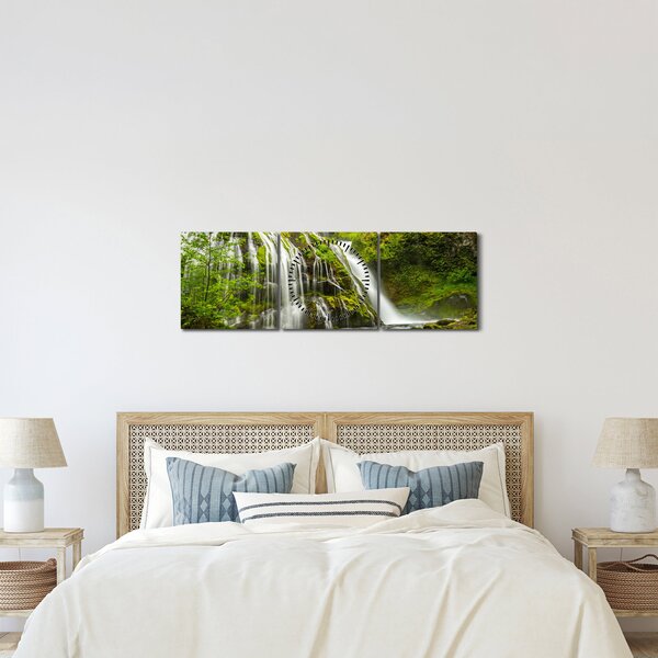 Tablou - Cascada, Wind River Valley (cu ceas) (90x30 cm)