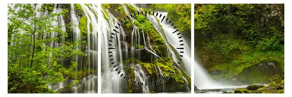 Tablou - Cascada, Wind River Valley (cu ceas) (90x30 cm)