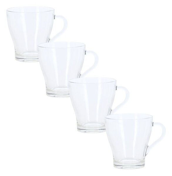 Set 4 căni pentru cafea, 300 ml, Excellent Houseware, din sticlă