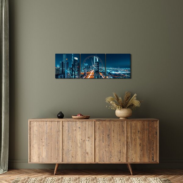 Tablou - Noaptea la Dubai (cu ceas) (90x30 cm)