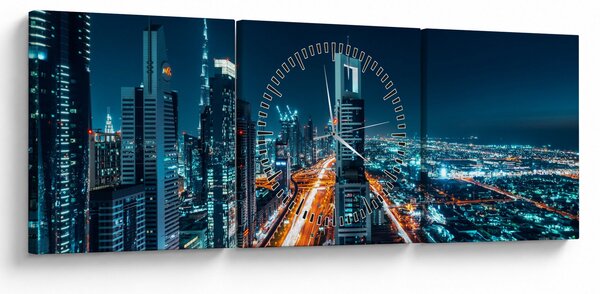 Tablou - Noaptea la Dubai (cu ceas) (90x30 cm)