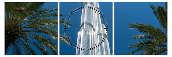 Tablou - Burj Khalifa (cu ceas) (90x30 cm)