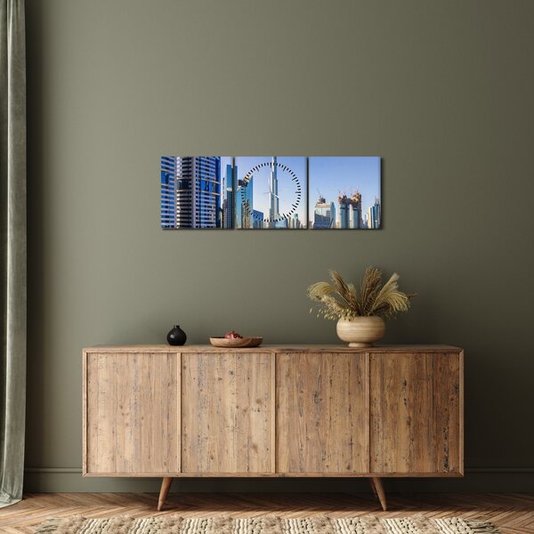 Tablou - Dimineața la Dubai (cu ceas) (90x30 cm)