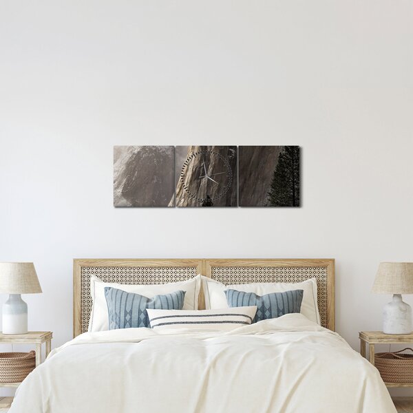 Tablou din valea Yosemite parcul național, SUA (cu ceas) (90x30 cm)